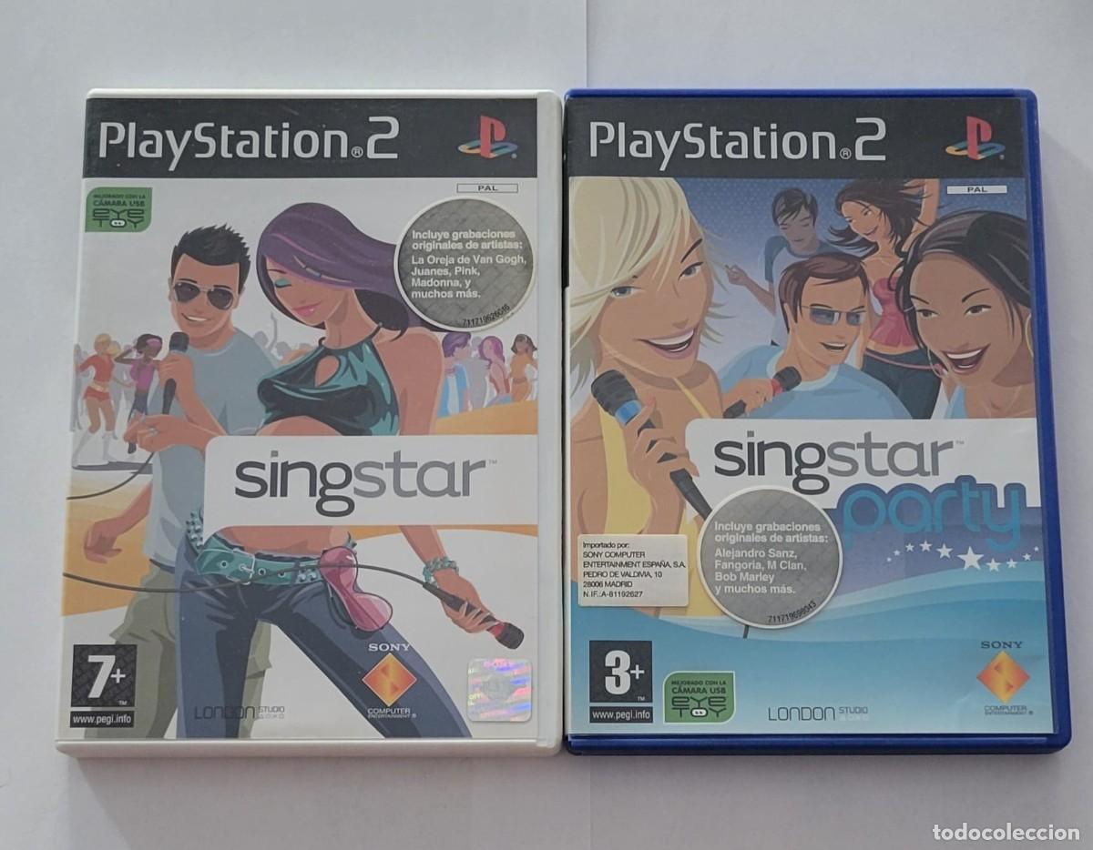 Videojuegos y consolas: Lote SingStar + SingStar Party PS2 con micr&oacute;fono - Foto 1
