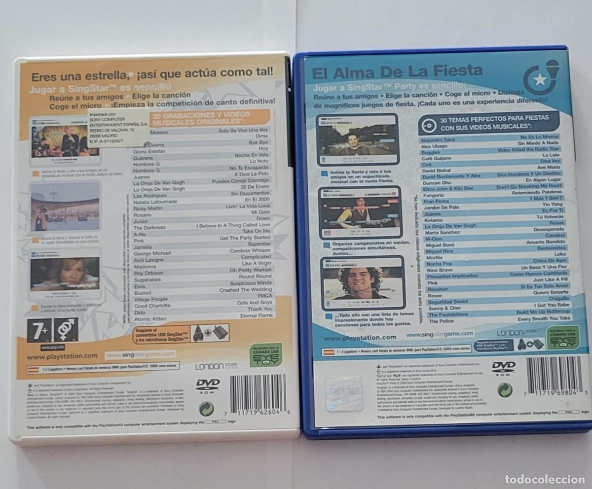 Videojuegos y consolas: Lote SingStar + SingStar Party PS2 con micr&oacute;fono - Foto 3