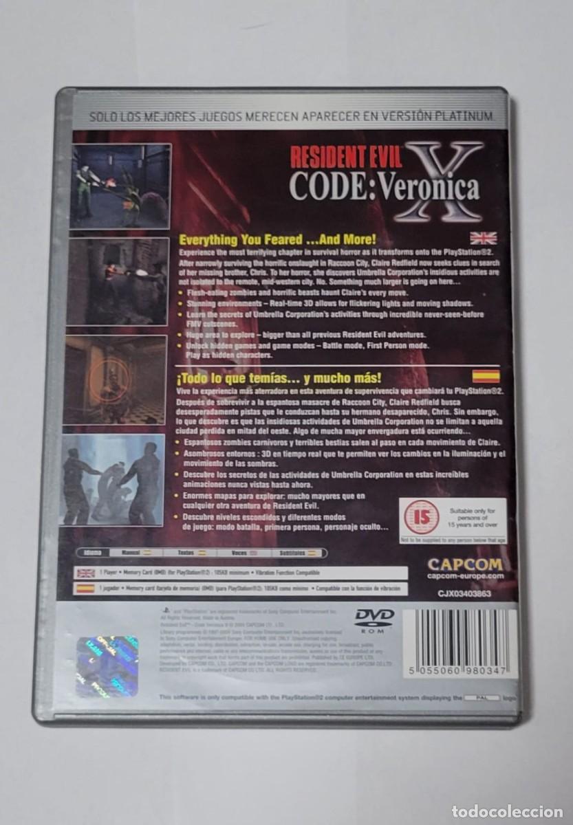 Videojuegos y consolas: Resident Evil Code Veronica X Platinum PS2 original - Foto 2