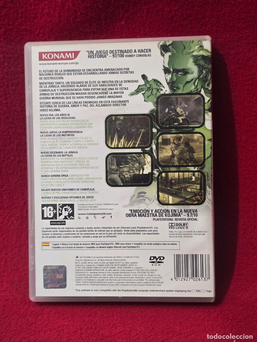 Videojuegos y consolas: JUEGO DE PlayStation 2 , PS2 : METAL GEAR SOLID 3 - Foto 2