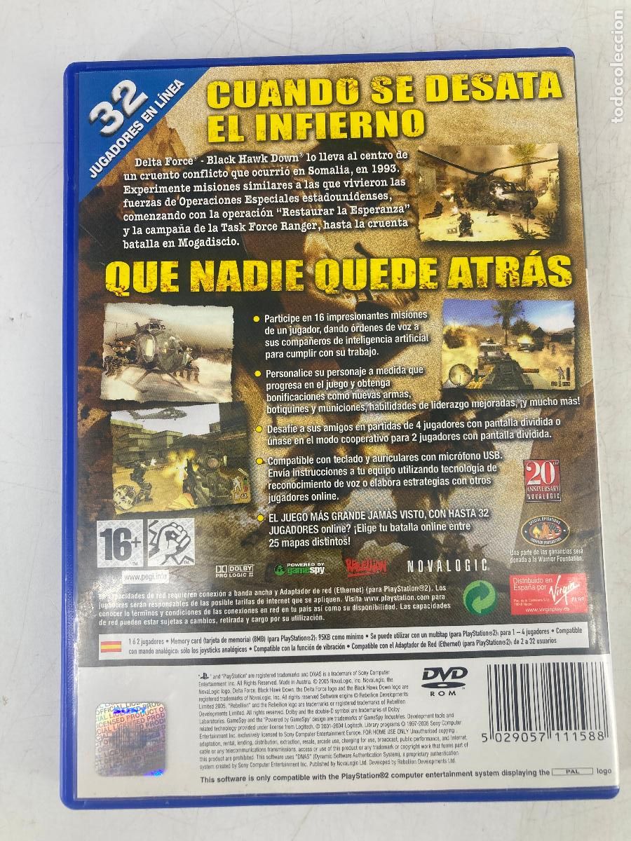 Videojuegos y consolas: DELTA FORCE BLACK HAWK DOWN PS2 PLAYSTATION 2 PLAY STATION - Foto 6