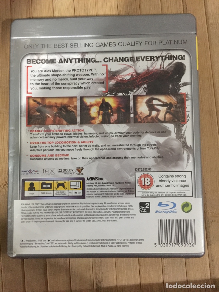 Videojuegos y consolas: Prototype ( PAL UK ) PS3 SEMINUEVO - Foto 2