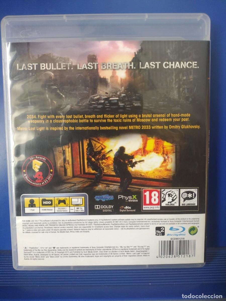Videojuegos y consolas: Metro last light Ps3 - Foto 2