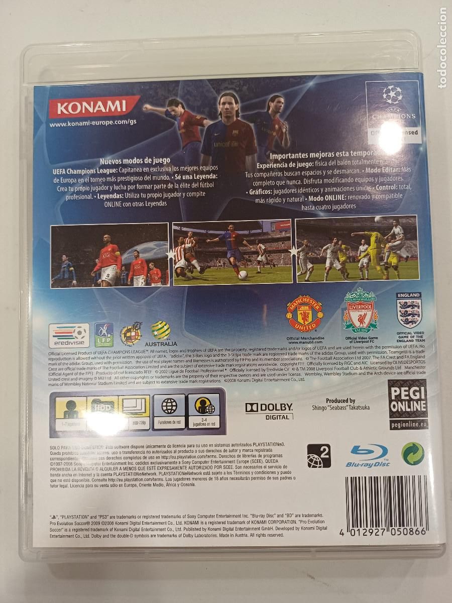 Videojuegos y consolas: PES 2009/PRO EVOLUTION SOCCER/PLAYSTATION 3. - Foto 3