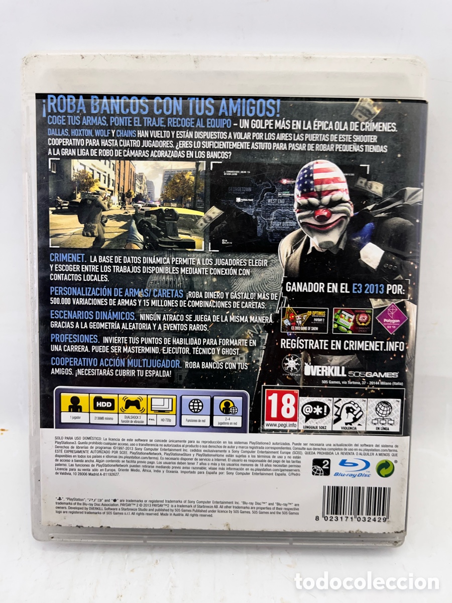 Videojuegos y consolas: PAYDAY 2 - PS3 - playstation Natwork - Foto 4