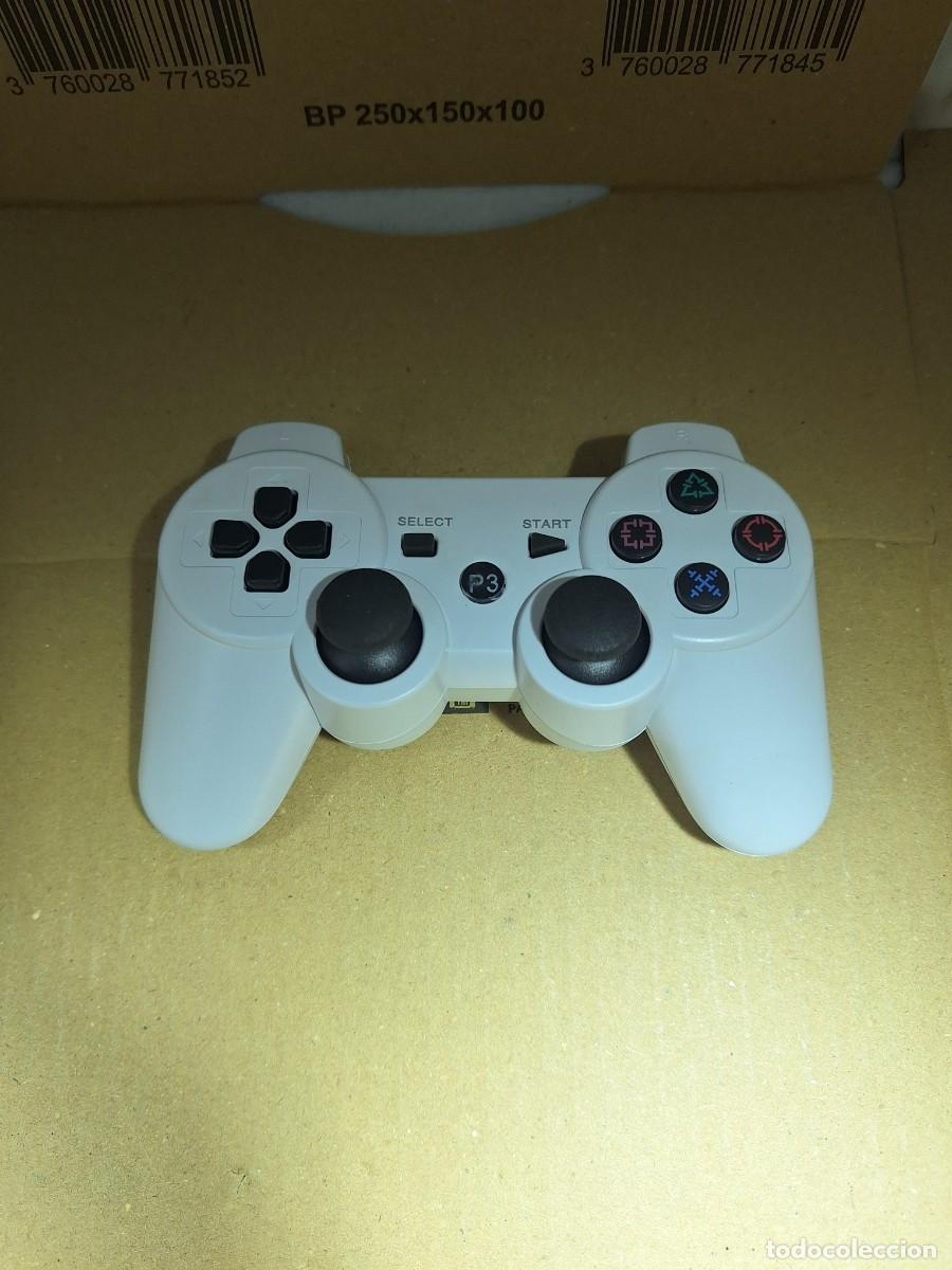 Videojuegos y consolas: Mando compatible PS3 inal&aacute;mbrico blanco - Foto 1