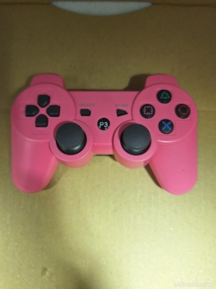Videojuegos y consolas: Mando PS3 compatible nuevo rosa - Foto 1