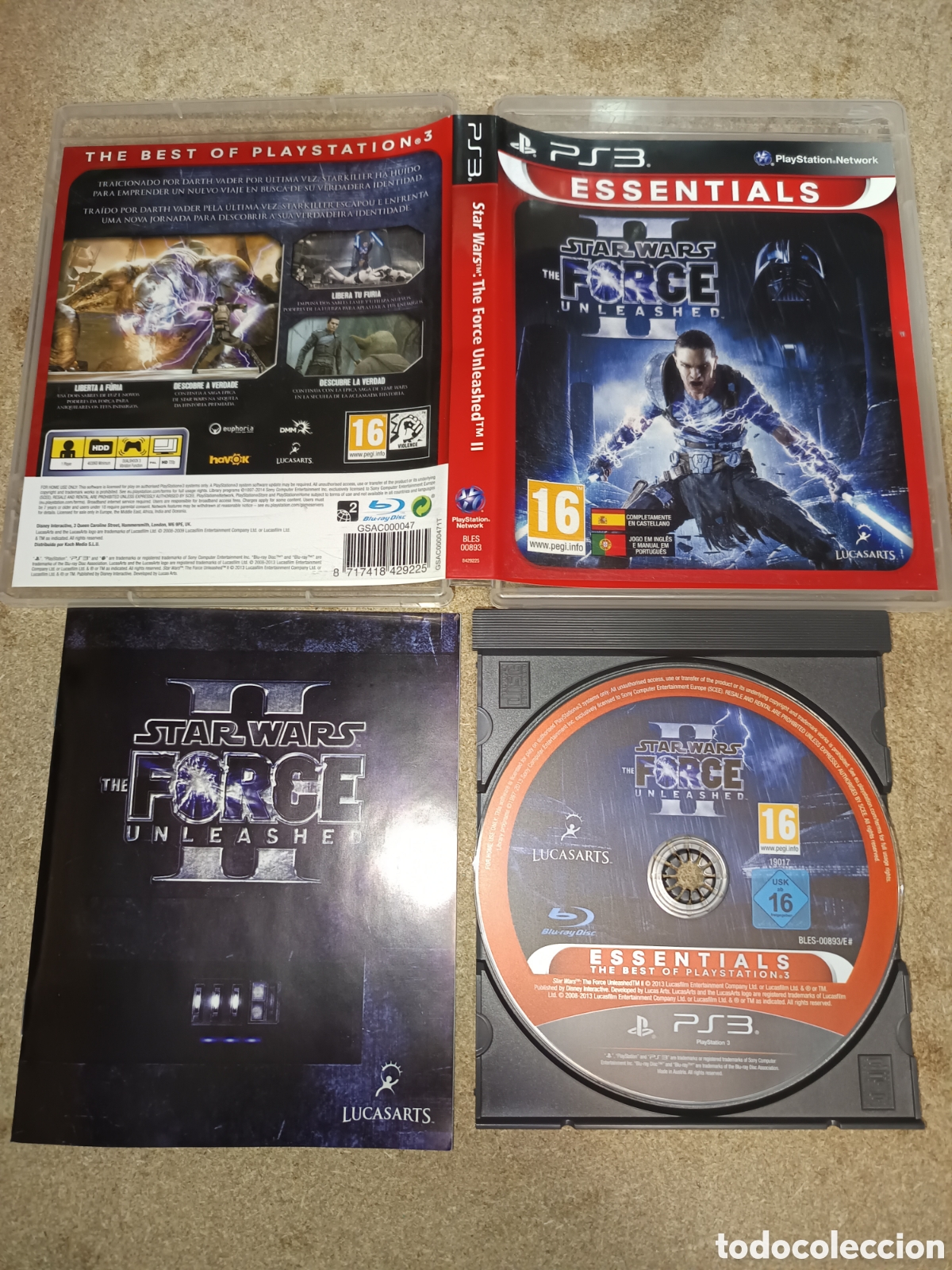 Videojuegos y consolas: PS3 STAR WARS THE FORCE UNLEASHED II ESSENTIALS PAL ESP COMPLETO - Foto 1