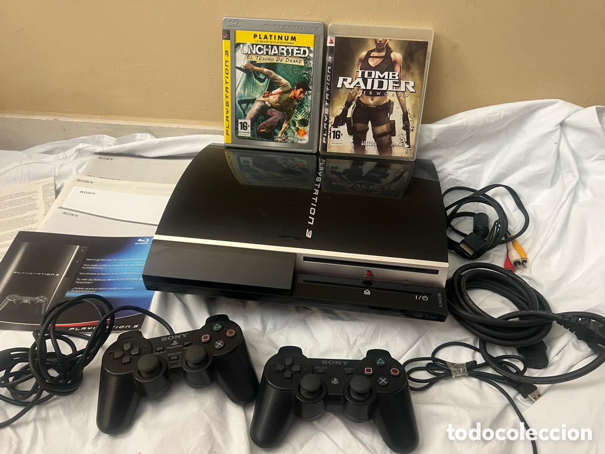 Videojuegos y Consolas: CONSOLA PLAY STATION 3 CON DOS MANDOS CABLES Y DOS JUEGOS