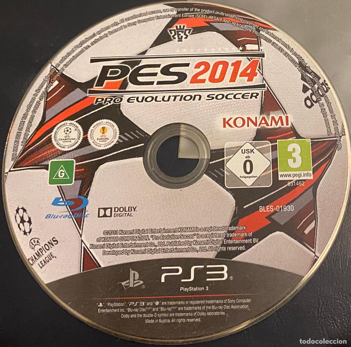 Videojuegos y Consolas: 'Pro Evolution Soccer PES 2014' para Play 3 PS3. Konami. Espa&ntilde;ol. Sin caja, en funda transparente.