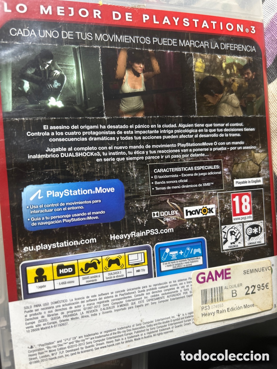 Videojuegos y consolas: Heavy rain move edition. Ps3 - Foto 2