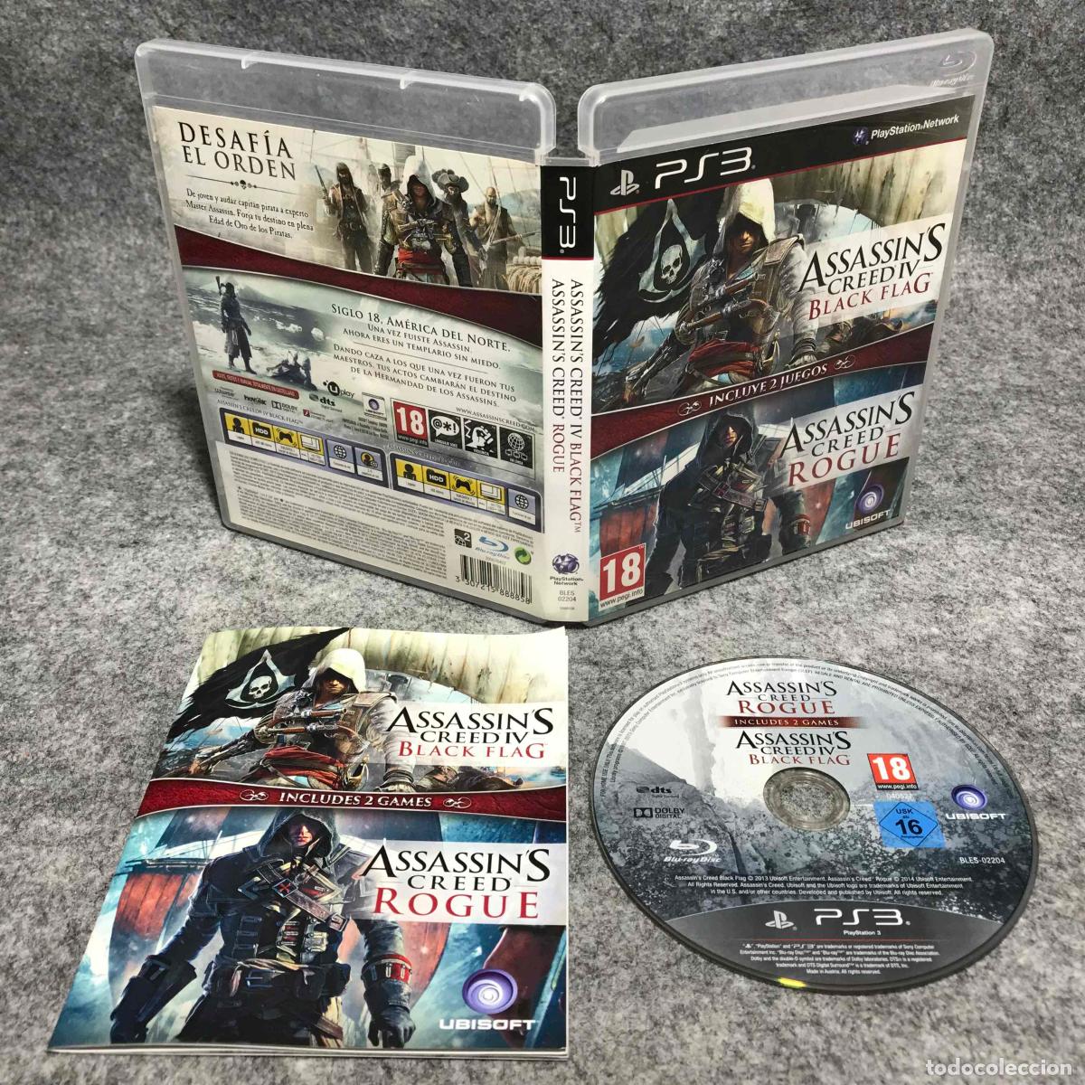 Videojuegos y consolas: ASSASSINS CREED IV BLAK FLAG+ROGUE SONY PLAYSTATION 3 PS3