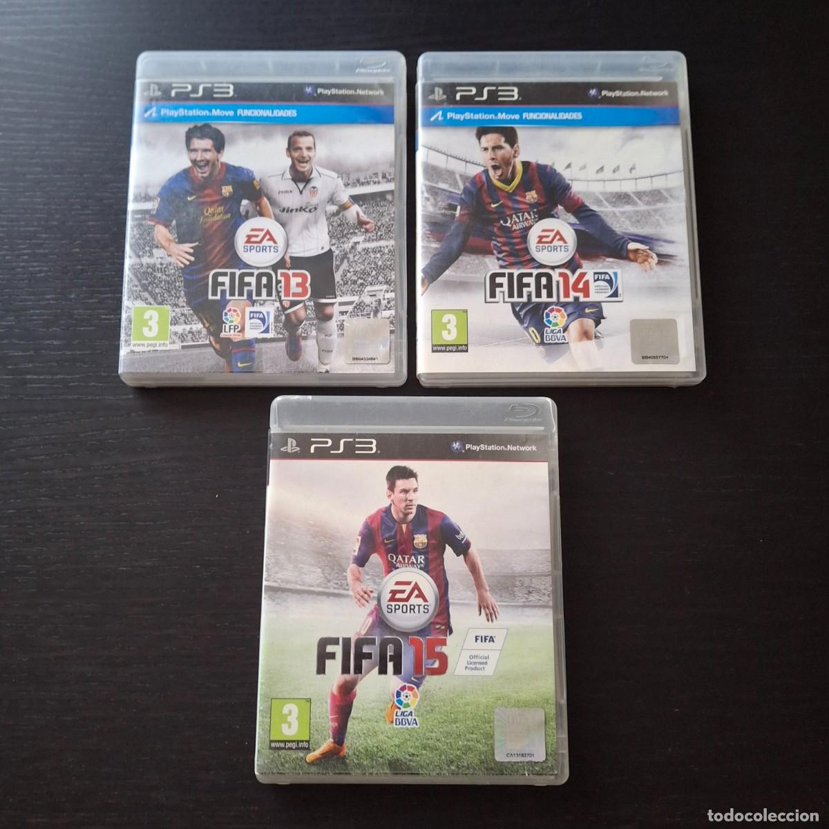 Videojuegos y consolas: PLAYSTATION PS3 PLAY STATION 3 - LOTE 3 JUEGOS FIFA 13 14 15 - MESSI BAR&Ccedil;A - SEGUNDA MANO USADOS