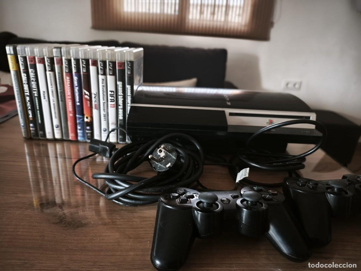Videojuegos y consolas: Consola PS3 Fat 80GB + 2 Mandos + Lote 14 Juegos (Pack)