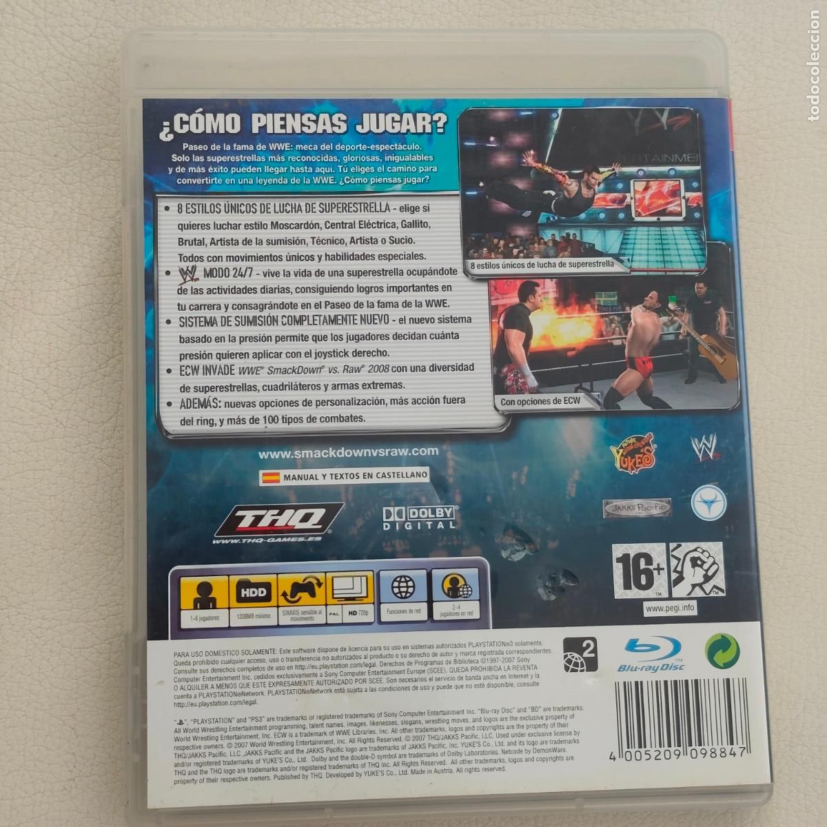 Videojuegos y consolas: juego play 3 smack down vs raw 2008 PS3 - Foto 3