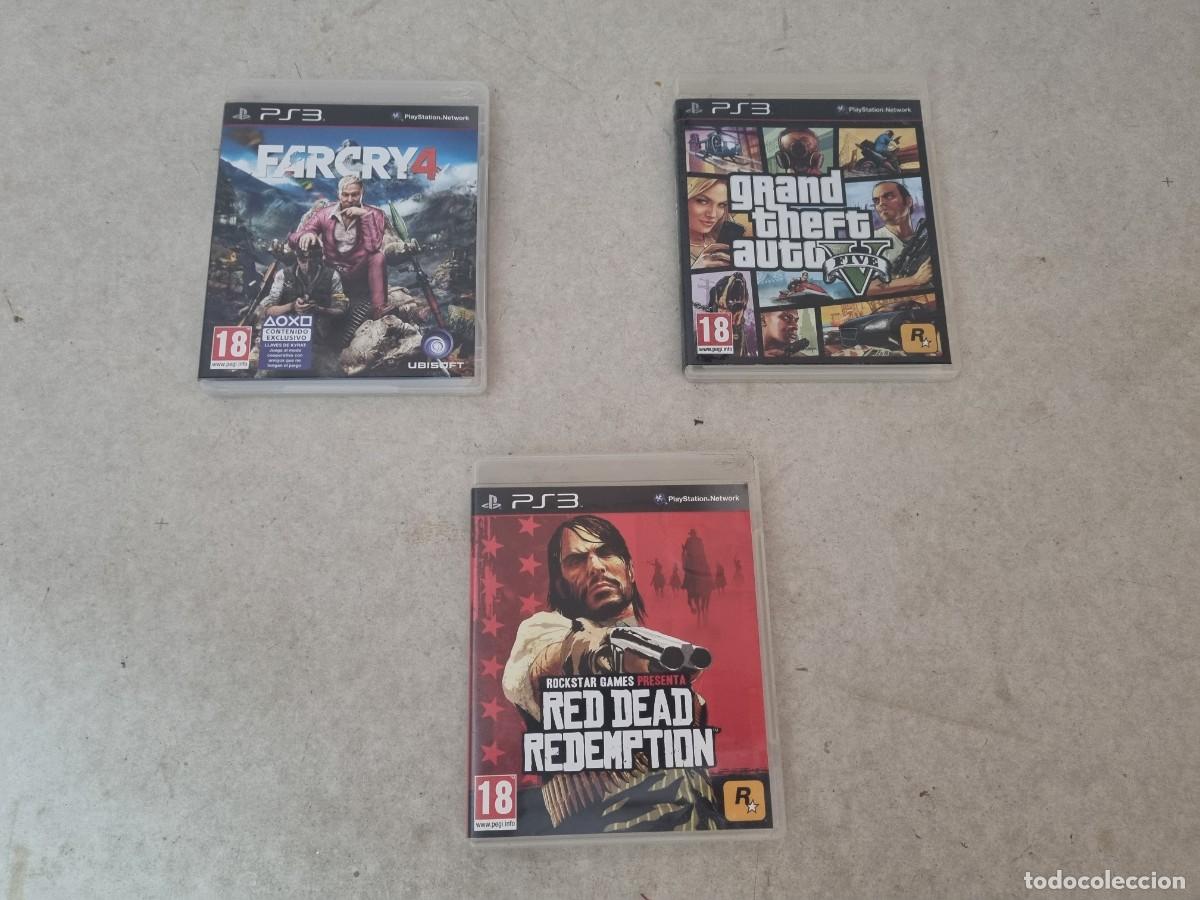 Videojuegos y consolas: Lote de 3 juegos PS3 Farcy4 Grand theft auto V y Read dead redemption