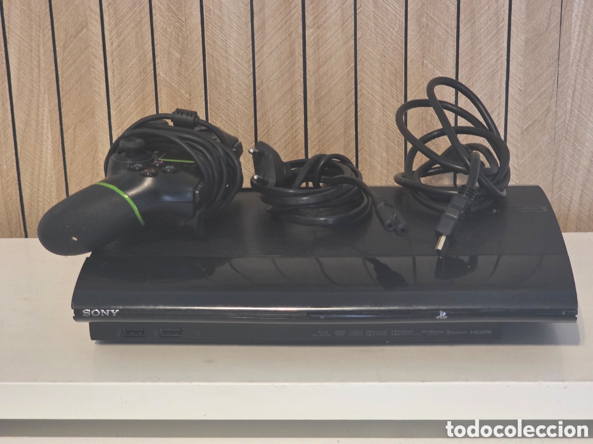 Videojuegos y consolas: PS3 Super Slim Negra + Mando + Cables