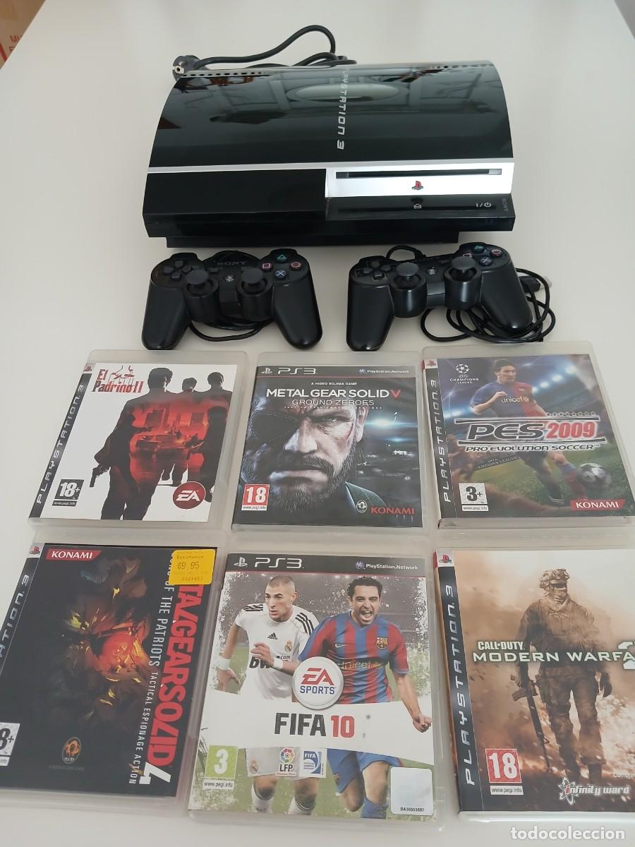 Videojuegos y consolas: PlayStation 3 Sony con dos mandos tambi&eacute;n Sony y 6 juegos