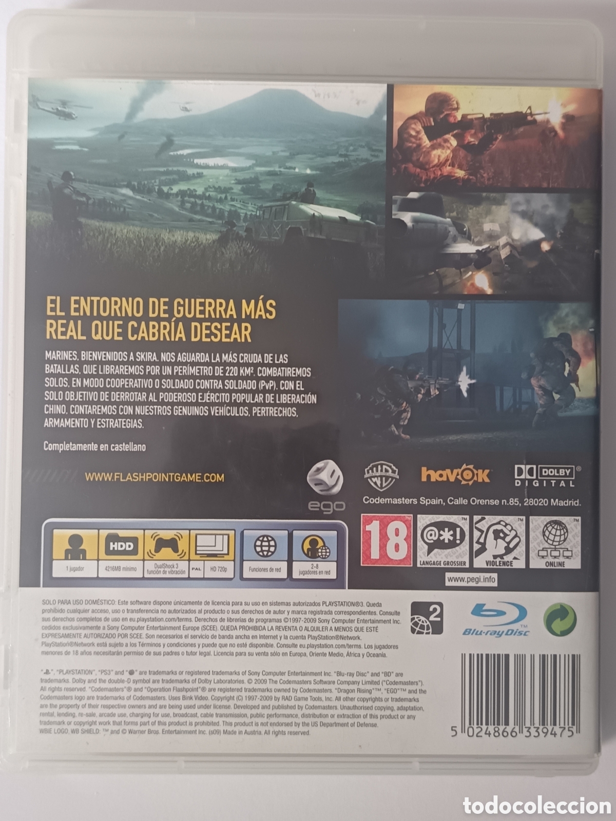 Videojuegos y consolas: PS3 OPERATION FLASHPOINT DRAGON RISING - Foto 2