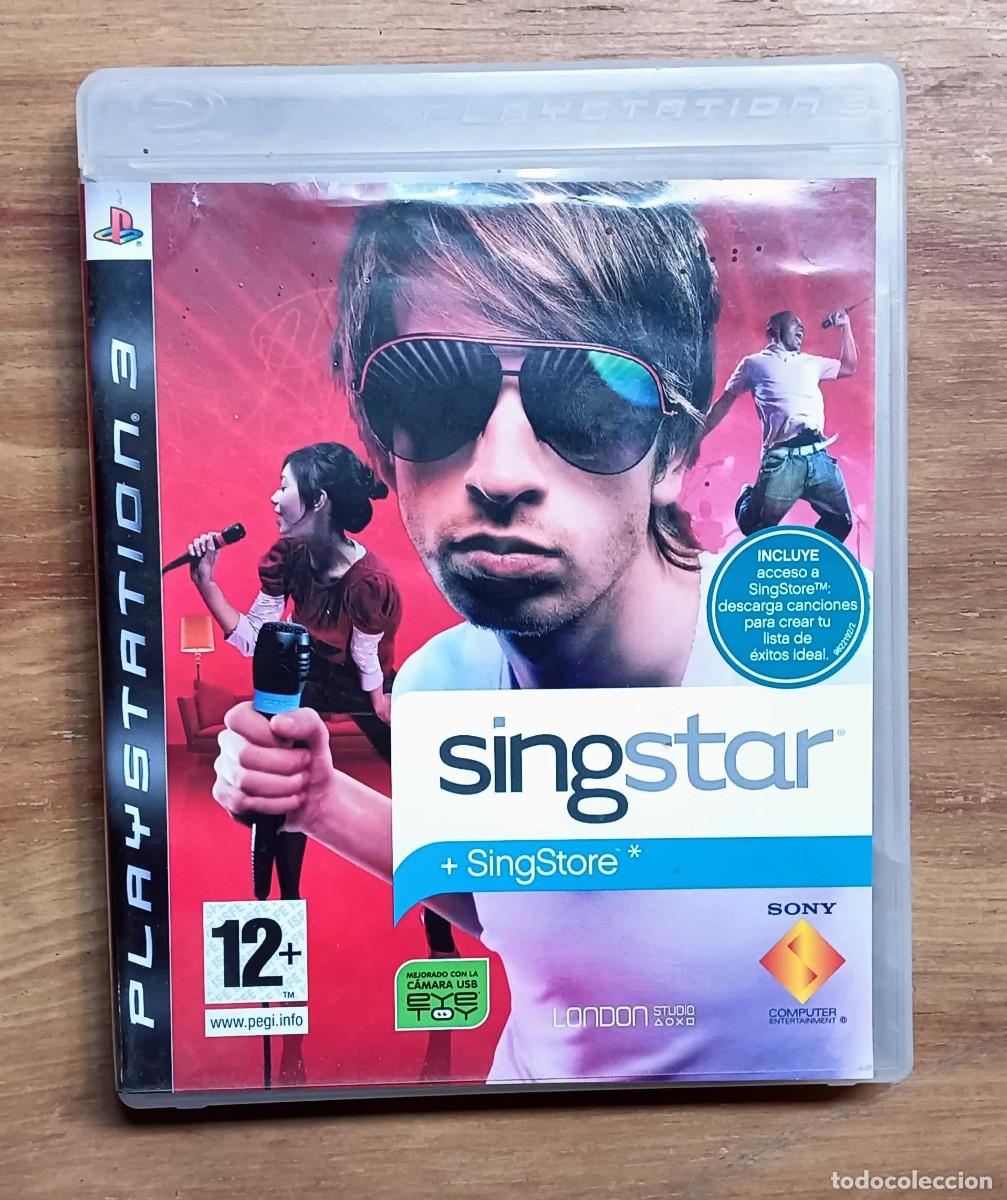 Videojuegos y consolas: SET SINGSTAR PS3 - 2 MICR&Oacute;FONOS CON CABLE (ROJO Y AZUL) + CONVERSOR USB SCEH-0001 + JUEGO SINGSTAR