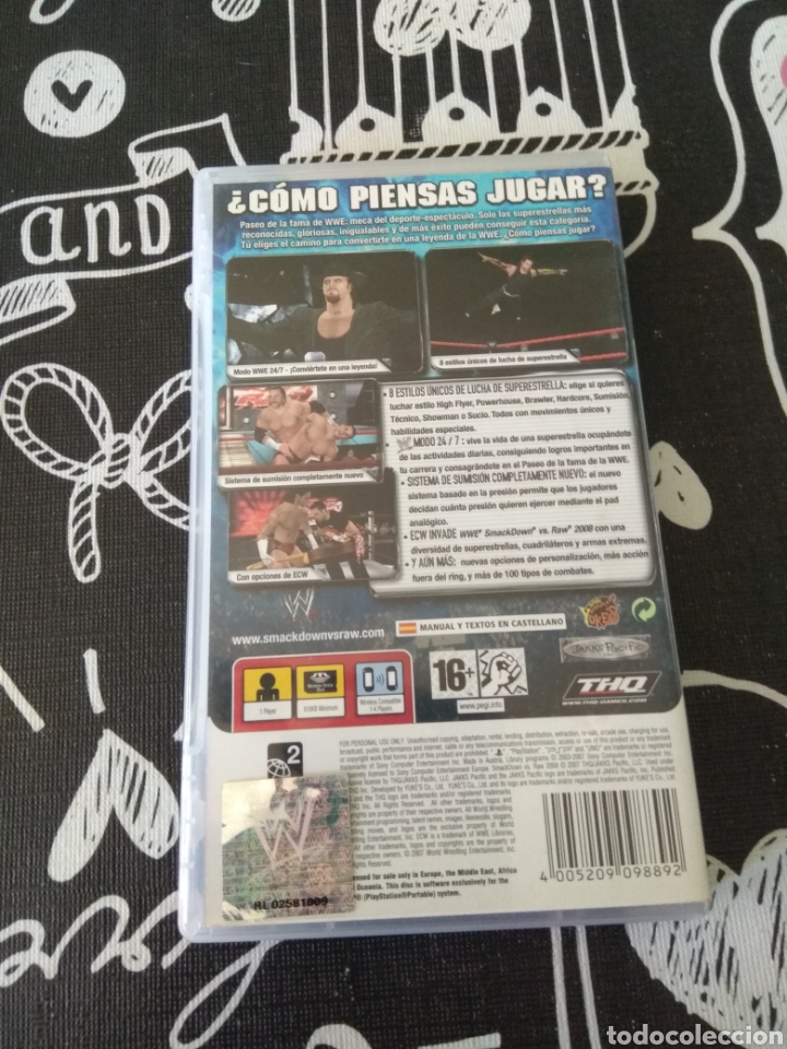 Videojuegos y consolas: Smackdown vs raw 2008. Sony Psp - Foto 3