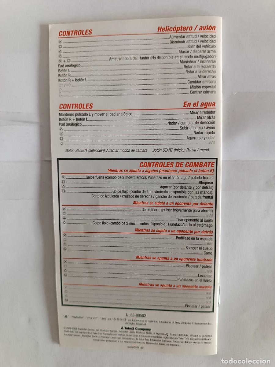 Videojuegos y consolas: Manual vice city PSP - Foto 5