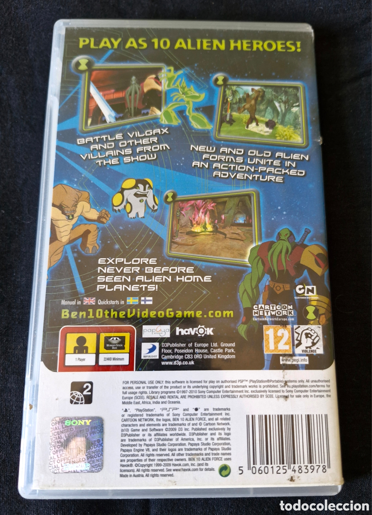 Videojuegos y consolas: BEN 10 - VILGAX ATTACKS - ALIEN FORCE - SONY PSP - UMD - Foto 2