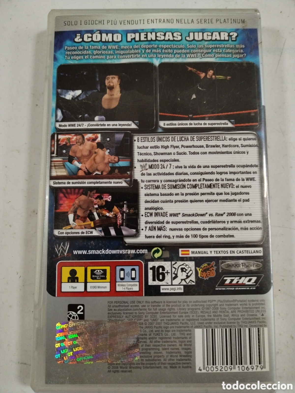 Videojuegos y consolas: SMACKDOWN 2008. PSP. LEER DESCRIPCION - Foto 2