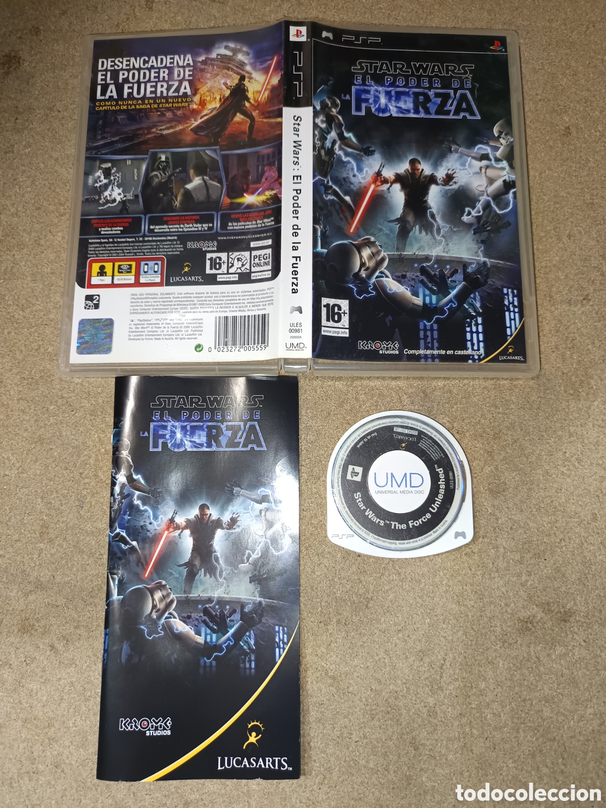 Videojuegos y consolas: PSP STAR WARS EL PODER DE LA FUERZA PAL ESO COMPLETO - Foto 1