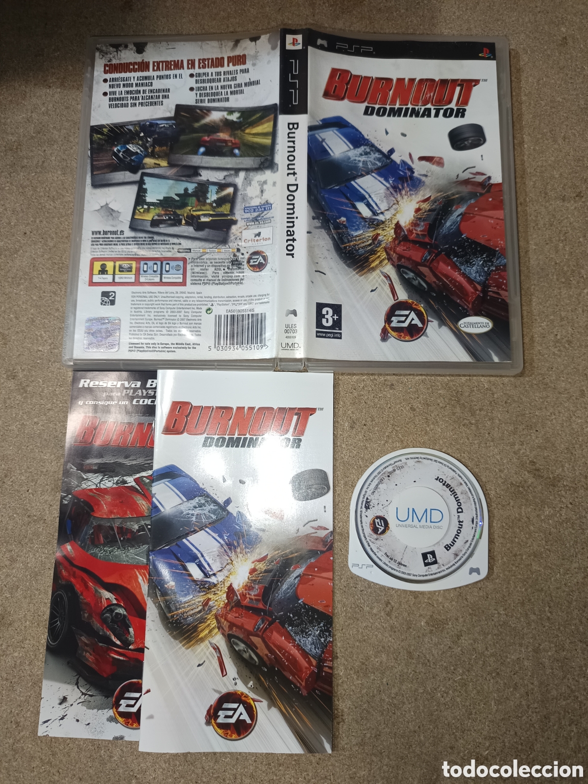 Videojuegos y consolas: PSP BURNOUT DOMINATOR PAL ESP COMPLETO - Foto 1