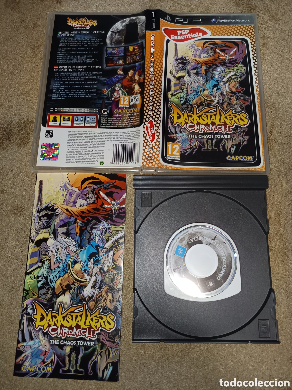 Videojuegos y consolas: PSP DARKSTALKERS CHRONICLE ESSENTIALS PAL ESP COMPLETO - Foto 1