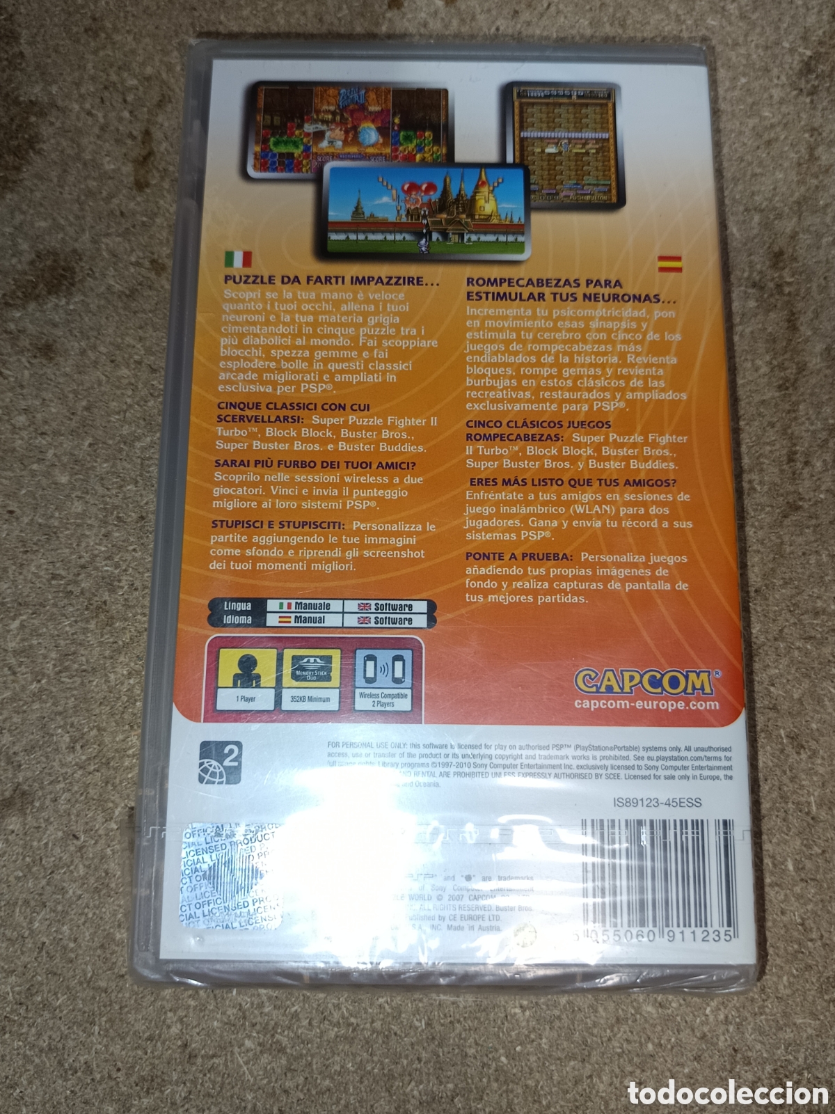 Videojuegos y consolas: PSP CAPCOM PUZZLE WORLD ESSENTIALS PAL ESP NUEVO - Foto 7