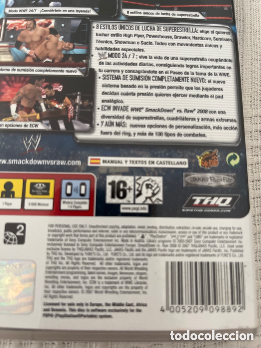 Videojuegos y consolas: Smackdown VS Raw 2008. PSP - Foto 8