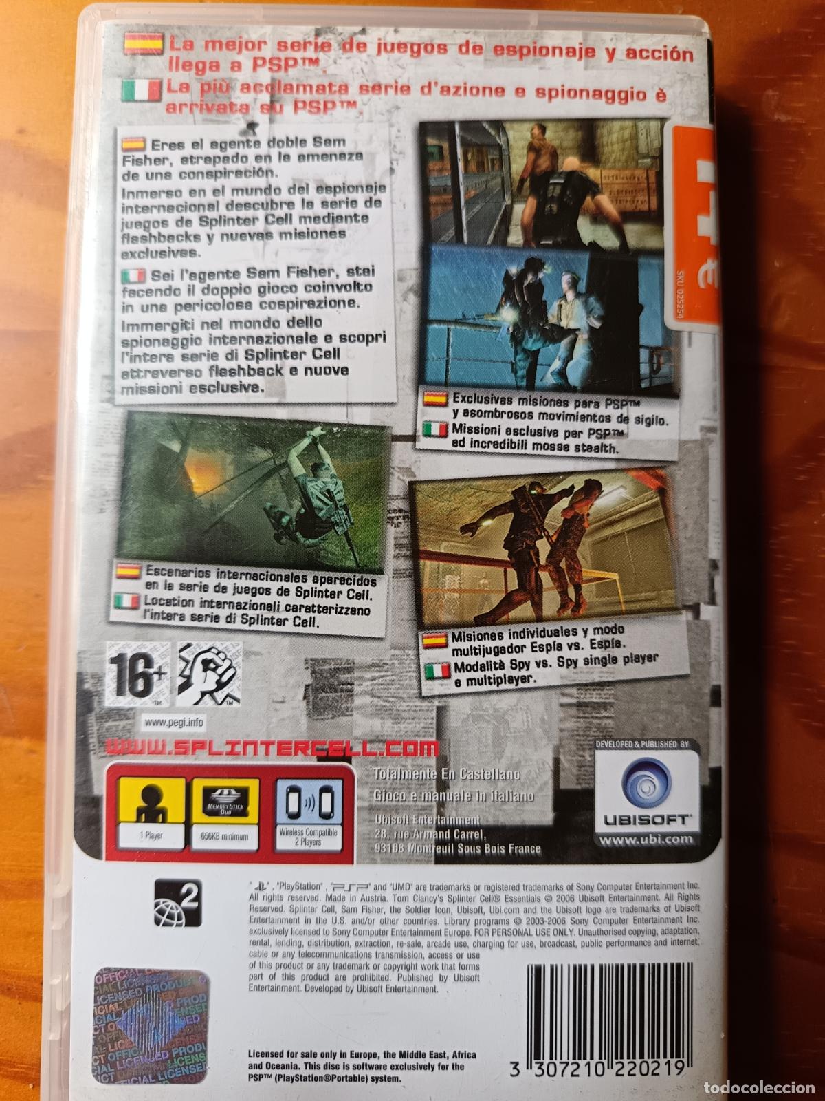 Videojuegos y consolas: SPLINTER CELL: Essentials - PSP PLAYSTATION PAL - - Foto 3