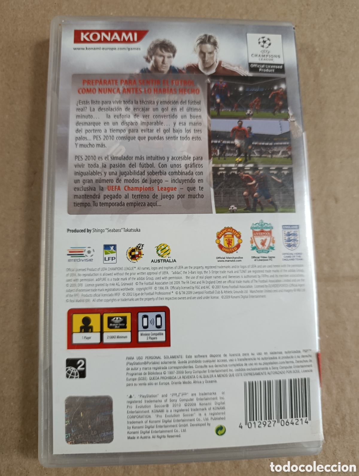 Videojuegos y consolas: Pes 2010. Pro Evolution Soccer 2010. PSP - Foto 2