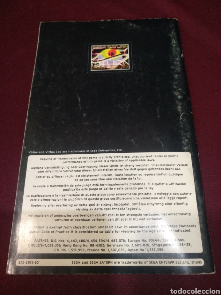 Videojuegos y consolas: Manual Sega Saturn Virtual Cop - Foto 2