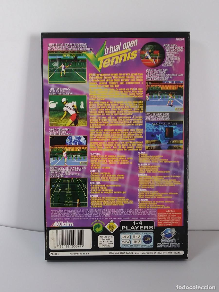 Videojuegos y consolas: VIRTUAL OPEN TENNIS SATURN PAL COMPLETO - Foto 3