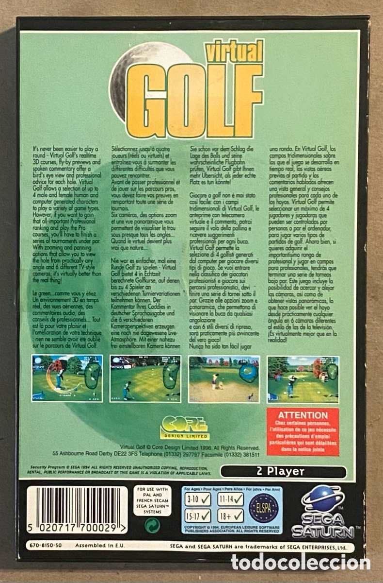 Videojuegos y consolas: SEGA SATURN. VIRTUAL GOLF. SOLAMENTE LA CAJA. - Foto 3