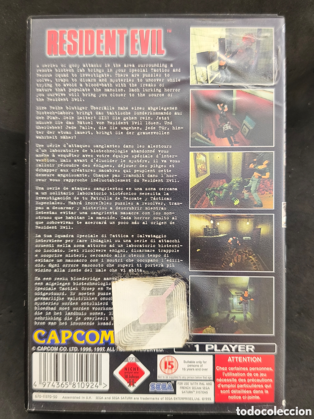 Videojuegos y consolas: Sega Saturn Resident Evil - Foto 2