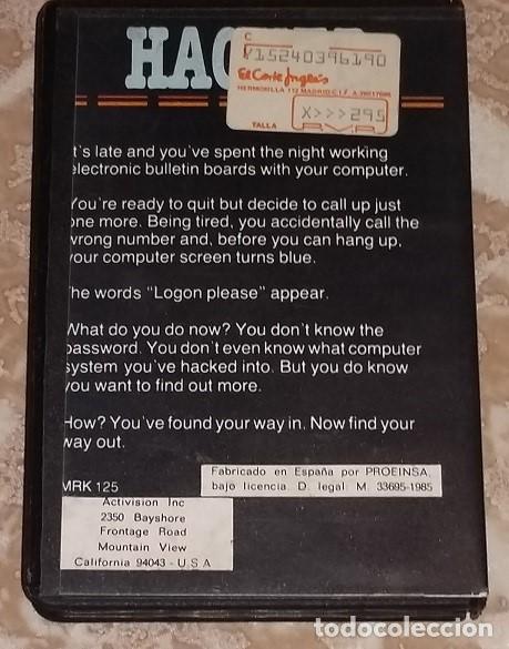 Videojuegos y consolas: Hacker 48K Sinclair Spectrum 1985 cassette - Foto 2