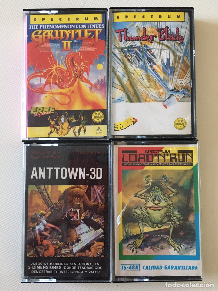 Videojuegos y consolas: SPECTRUM- LOAD &rsquo;N&rsquo; RUN - GAUNTLET II - THUNDER BLADE - ANTTOWN-3D - Foto 1