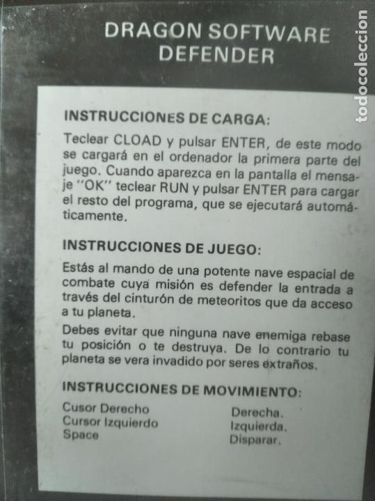 Videojuegos y consolas: DEFENDER - SPECTRUM DRAGON SOFTWARE. - Foto 2