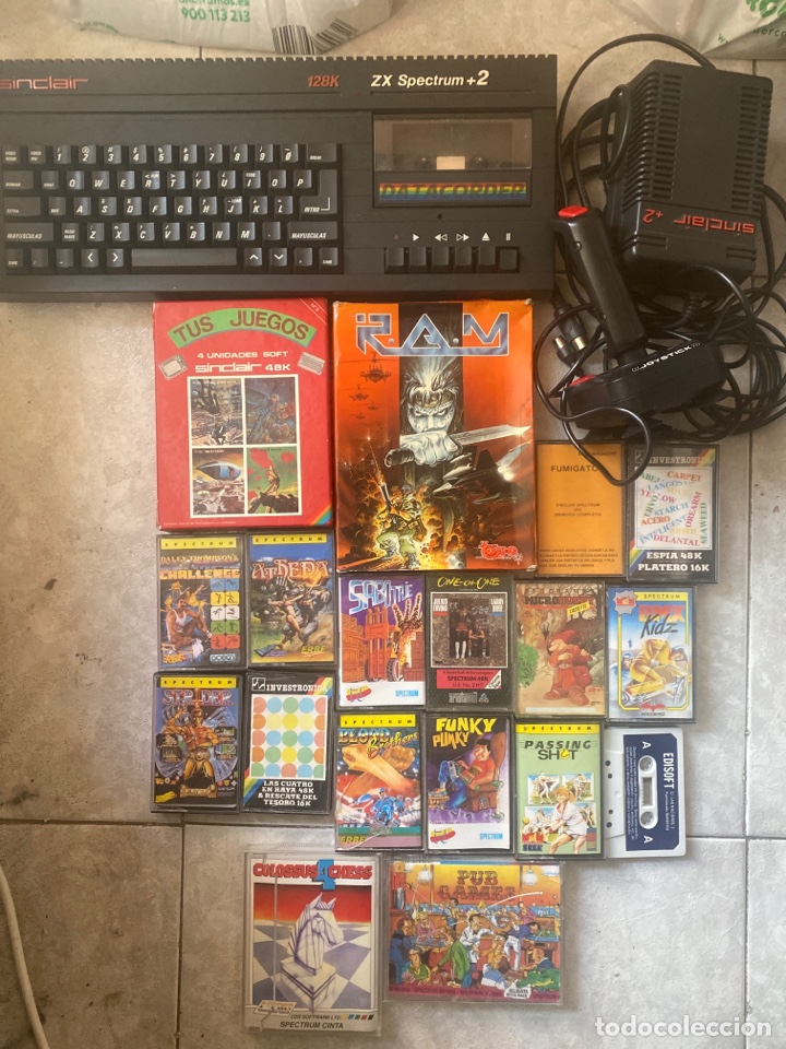 GRAN LOTE SINCLAIR ZX SPECTRUM +2-18 CINTAS-FUNKY PUNKY PUB GAMES BMX BLOOD  BROTHERS INTERFACE 2