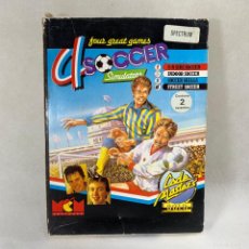 Videojuegos y Consolas: VIDEOJUEGO CASSETTE SPECTRUM - 4 SOCCER SIMULATORS - DOBLE CASSETTE + CAJA + BLISTER - 1985