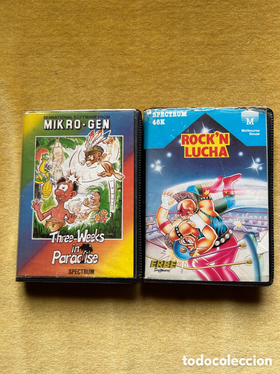 Videojuegos y consolas: Pack Spectrum Three Weeks/Rock&rsquo;N Lucha - Foto 1