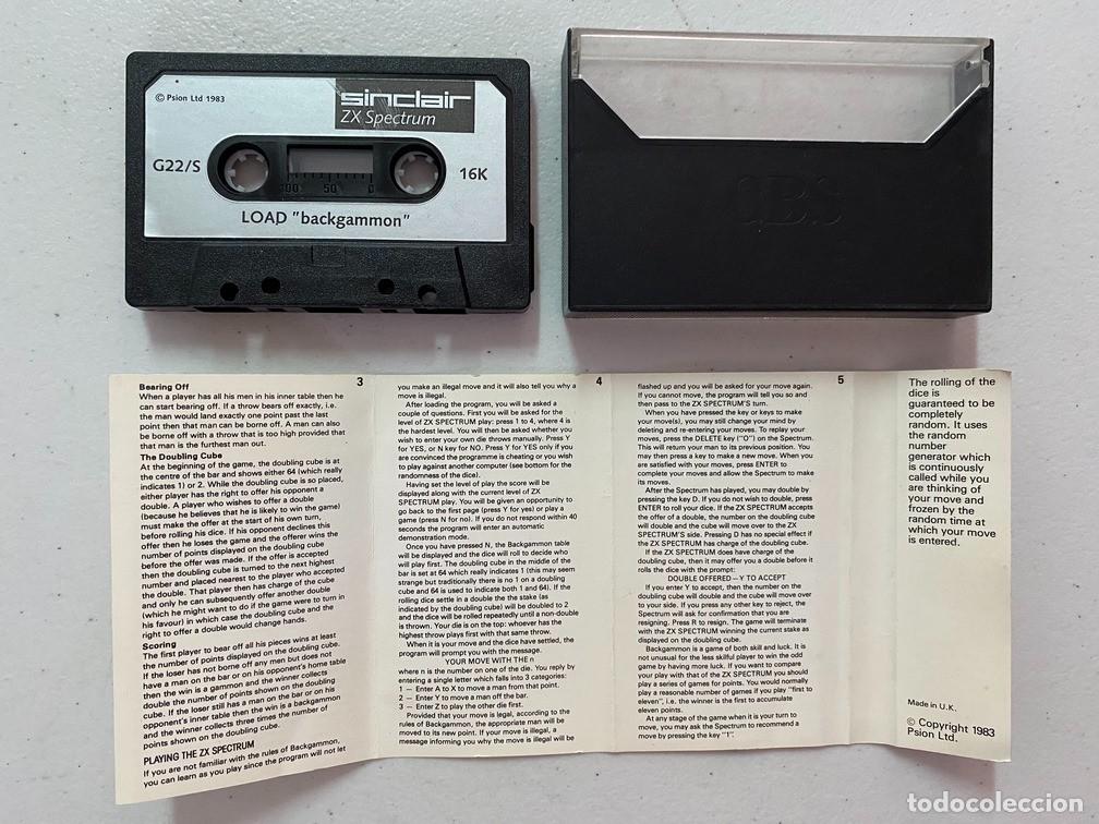 Videojuegos y consolas: BACKGAMMON - VIDEOJUEGO SINCLAIR ZX SPECTRUM - Foto 3
