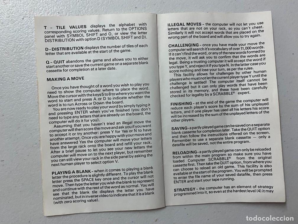 Videojuegos y consolas: COMPUTER SCRABBLE - VIDEOJUEGO SINCLAIR ZX SPECTRUM - Foto 5