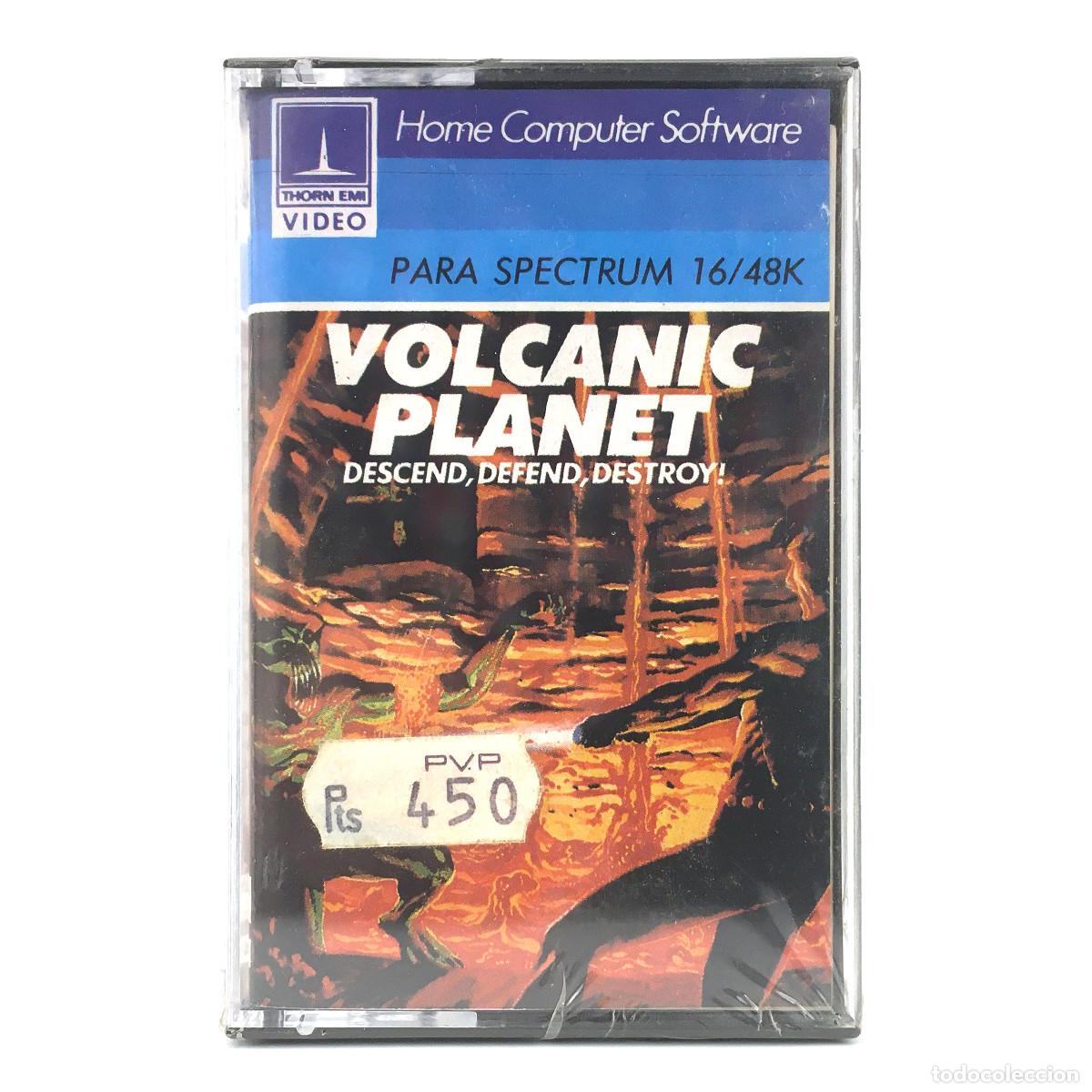 Jeux Vidéo et Consoles: VOLCANIC PLANET Precintado COMPULOGICAL ESPAÑA DESCEND DEFEND DESTROY SINCLAIR ZX SPECTRUM CASSETTE