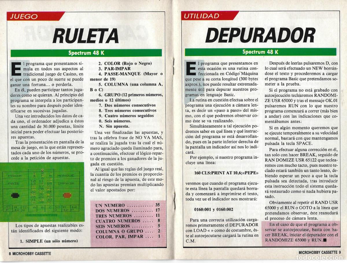 Videojuegos y consolas: O147 CASSETTE PROGRAMAS SPECTRUM MICROHOBBY N&ordm; 4 (CASSETTE + MANUAL INSTRUCCIONES PROGRAMAS) - Foto 6