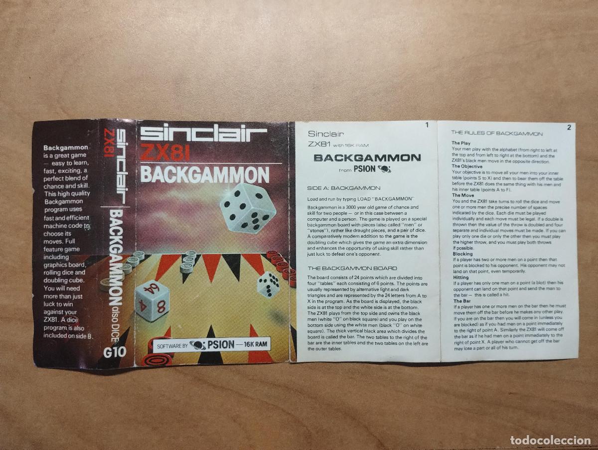 Videojuegos y consolas: Juego Sinclair ZX81 Backgammon - Foto 2